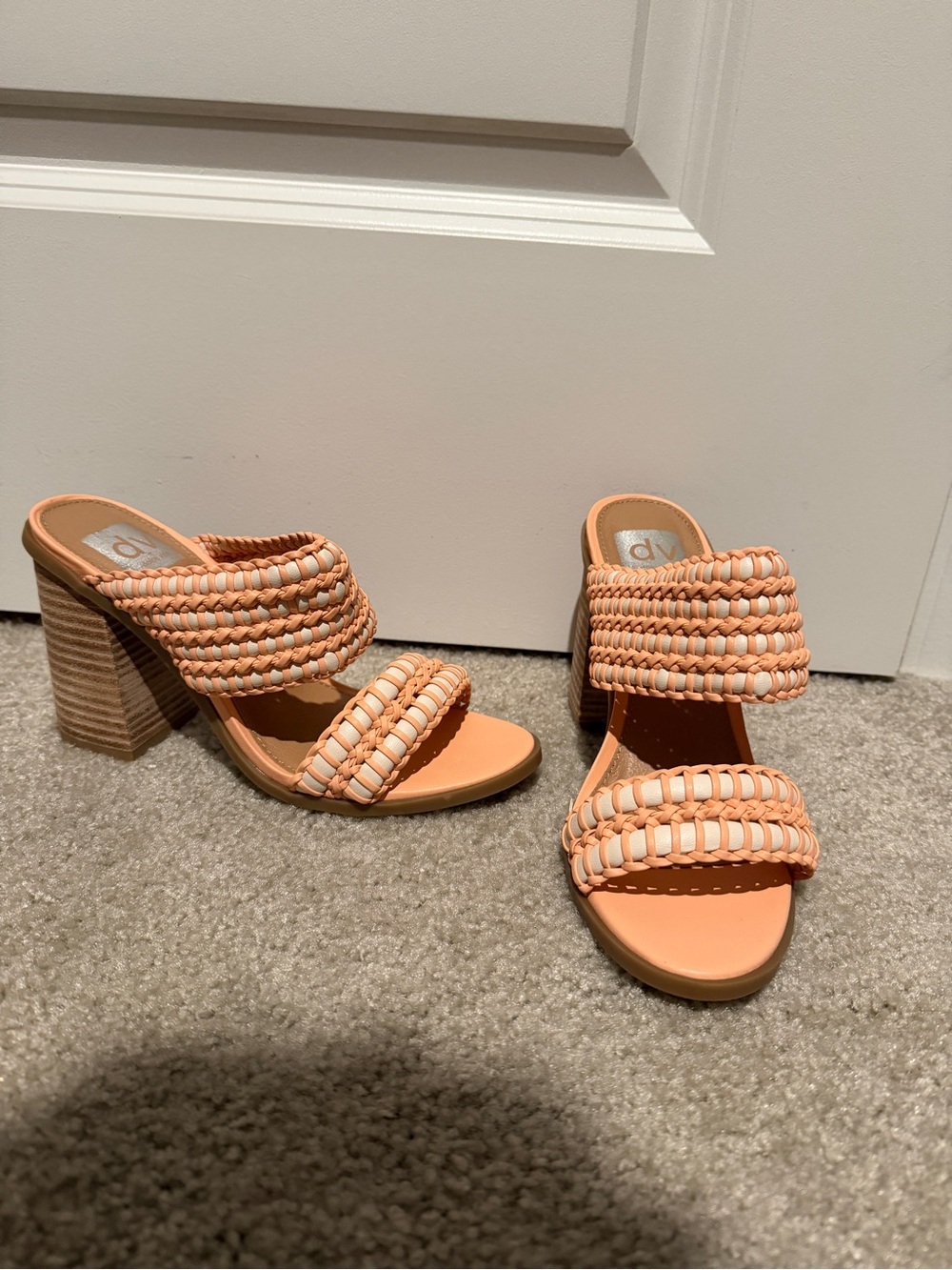 Dolce Vita Peach Braided Double-Strap Block Heel Sandals. New with out tags!